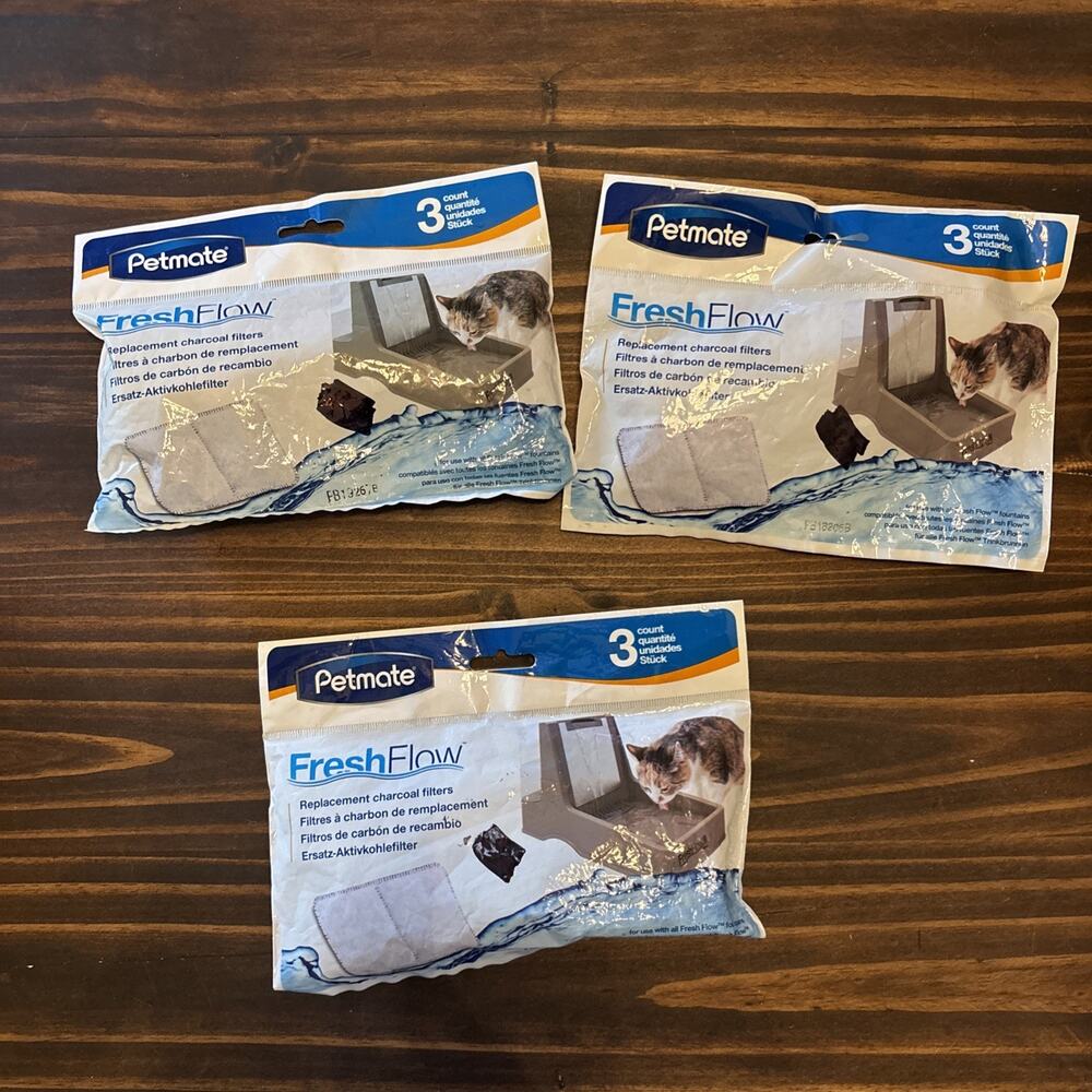 PetMate Fresh Flow 3 Ct. Dog & Cat Water Fountain Replacement Filters 3 Packages